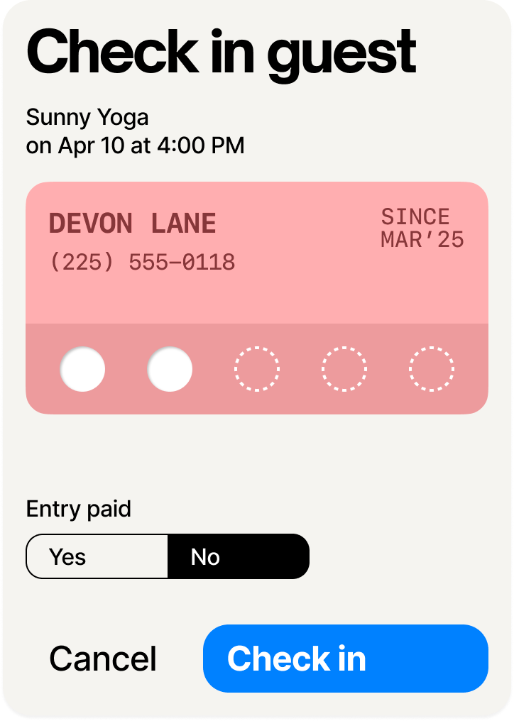 PunchZero Check-in Modal